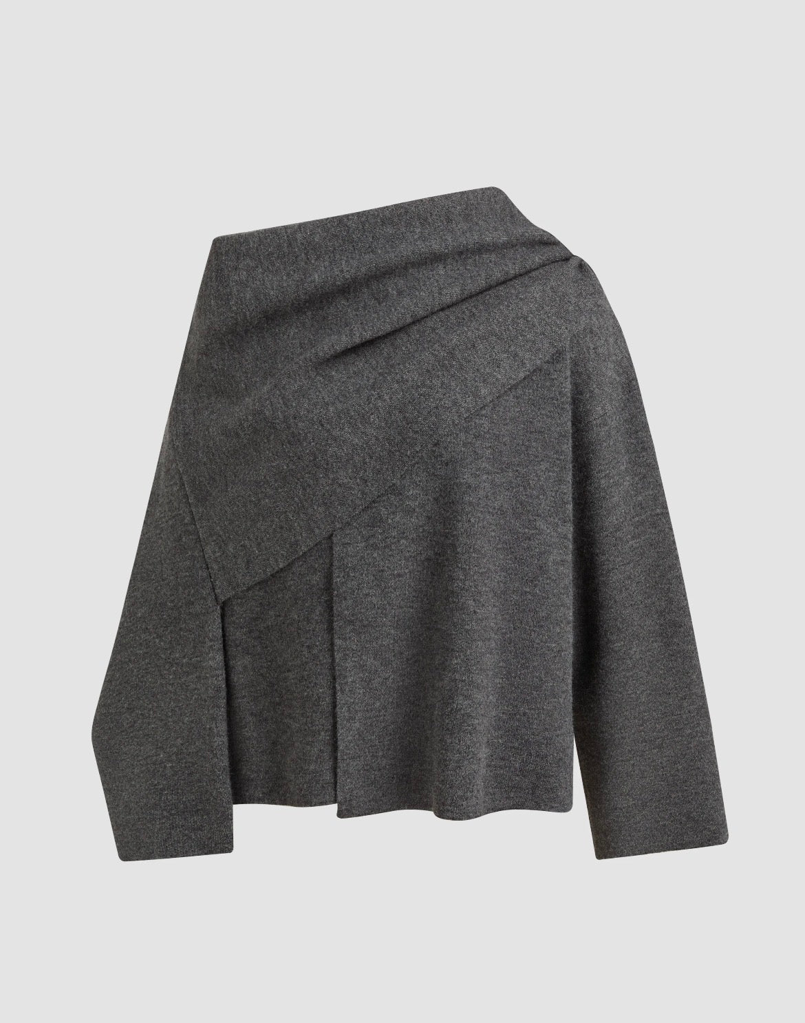 Knit Asymmetrical Neck Split Scarf Cardigan