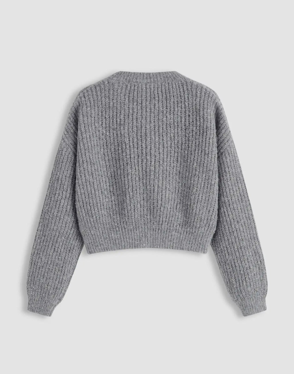 Knit Round Neckline Button Cardigan