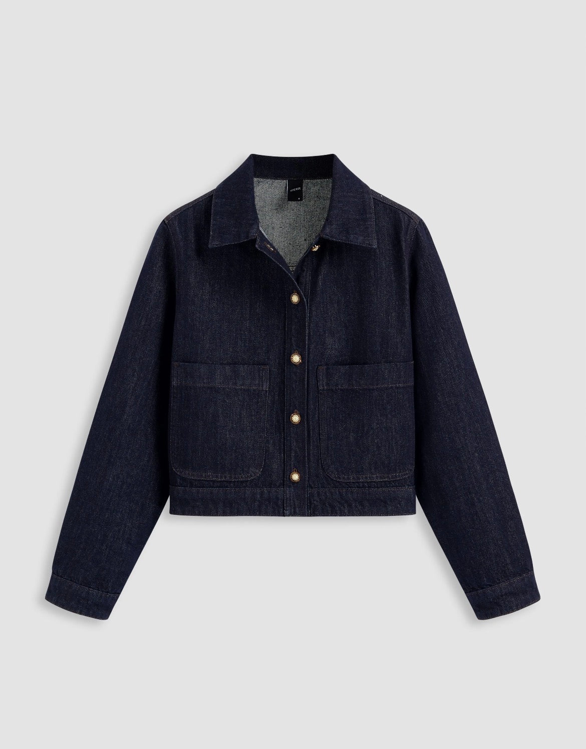 Denim Collar Button Jacket