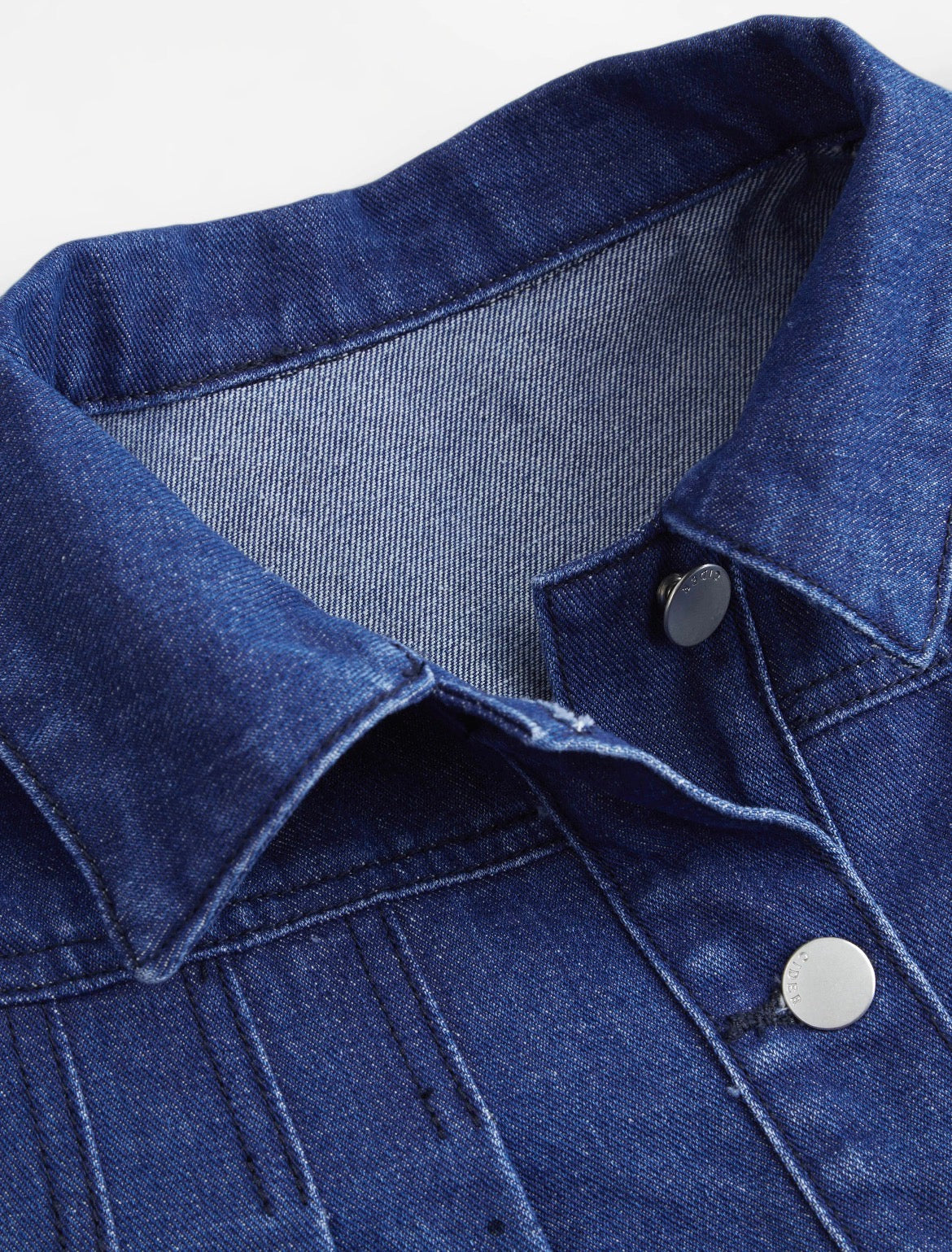 Denim Collar Pleated Oversized Jacket