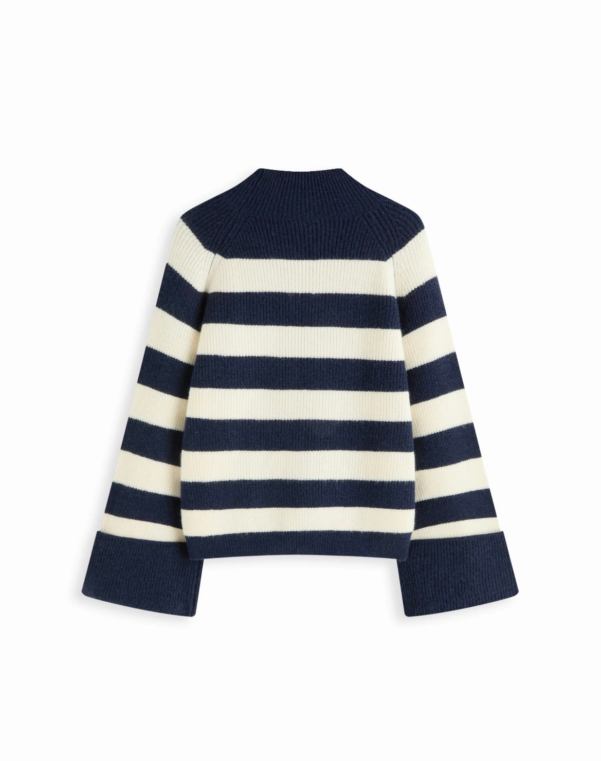 Knit Round Neck Roll Up Sweater