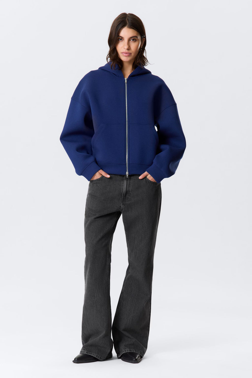 Sweat À Capuche Zippé Oversize En Scuba