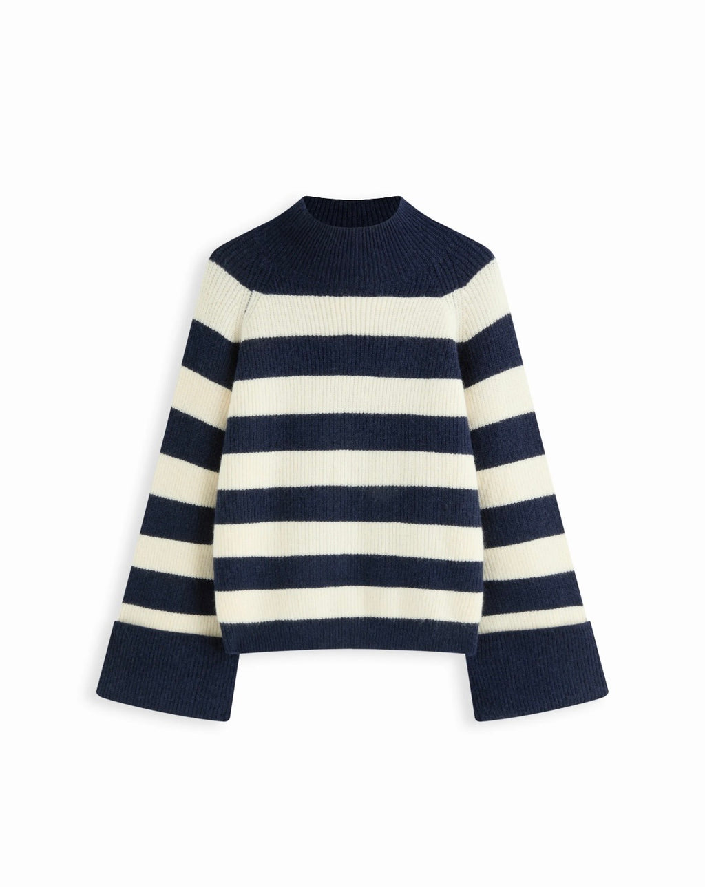 Knit Round Neck Roll Up Sweater