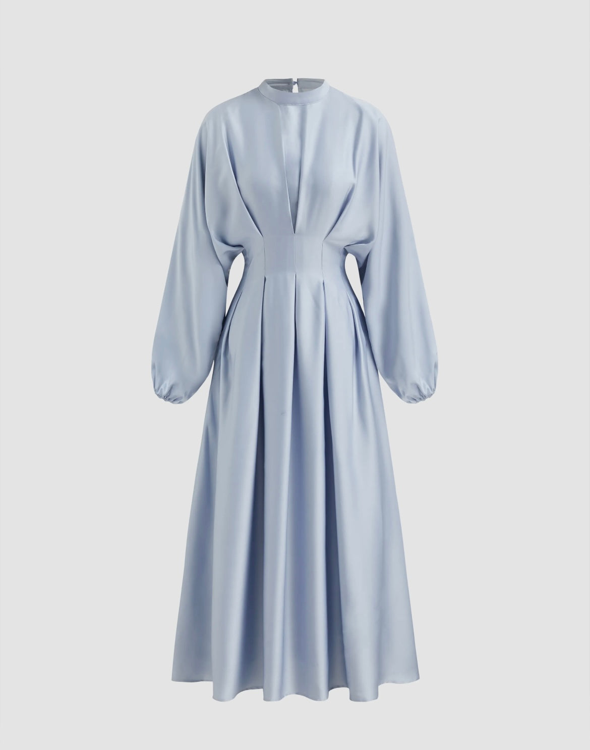 Cinched Waist Long Sleeve Maxi Dress