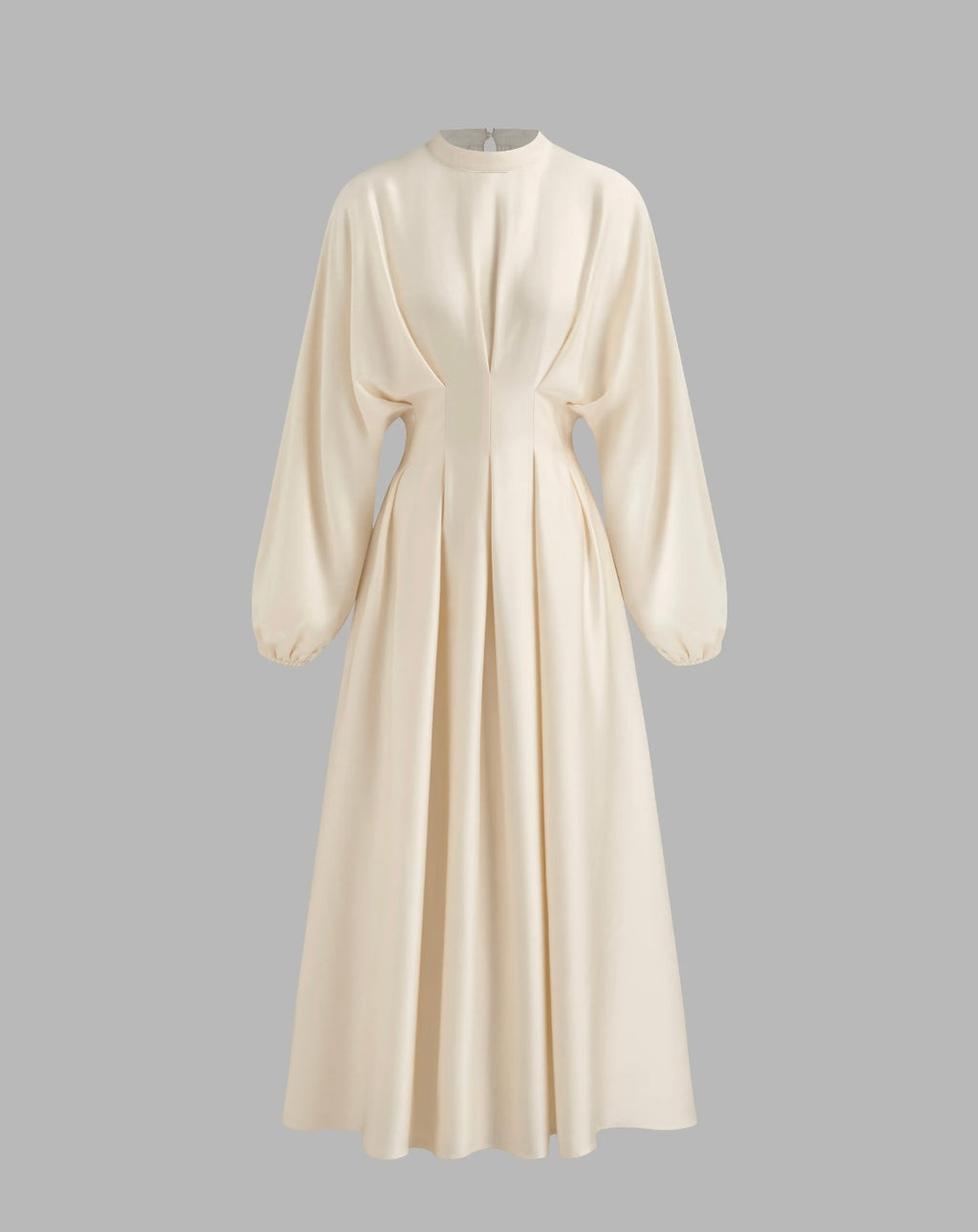 Cinched Waist Long Sleeve Maxi Dress