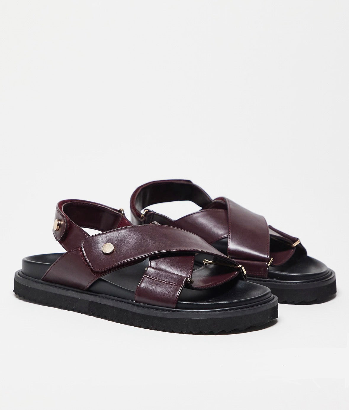 Sandales effet croco - bordeaux homme