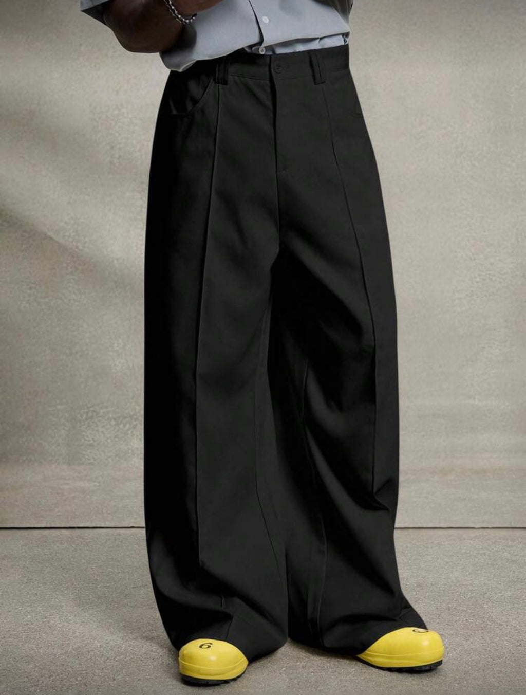 PAVTROS Men's Casual Solid Color Slant Pocket Loose Straight Leg Pants