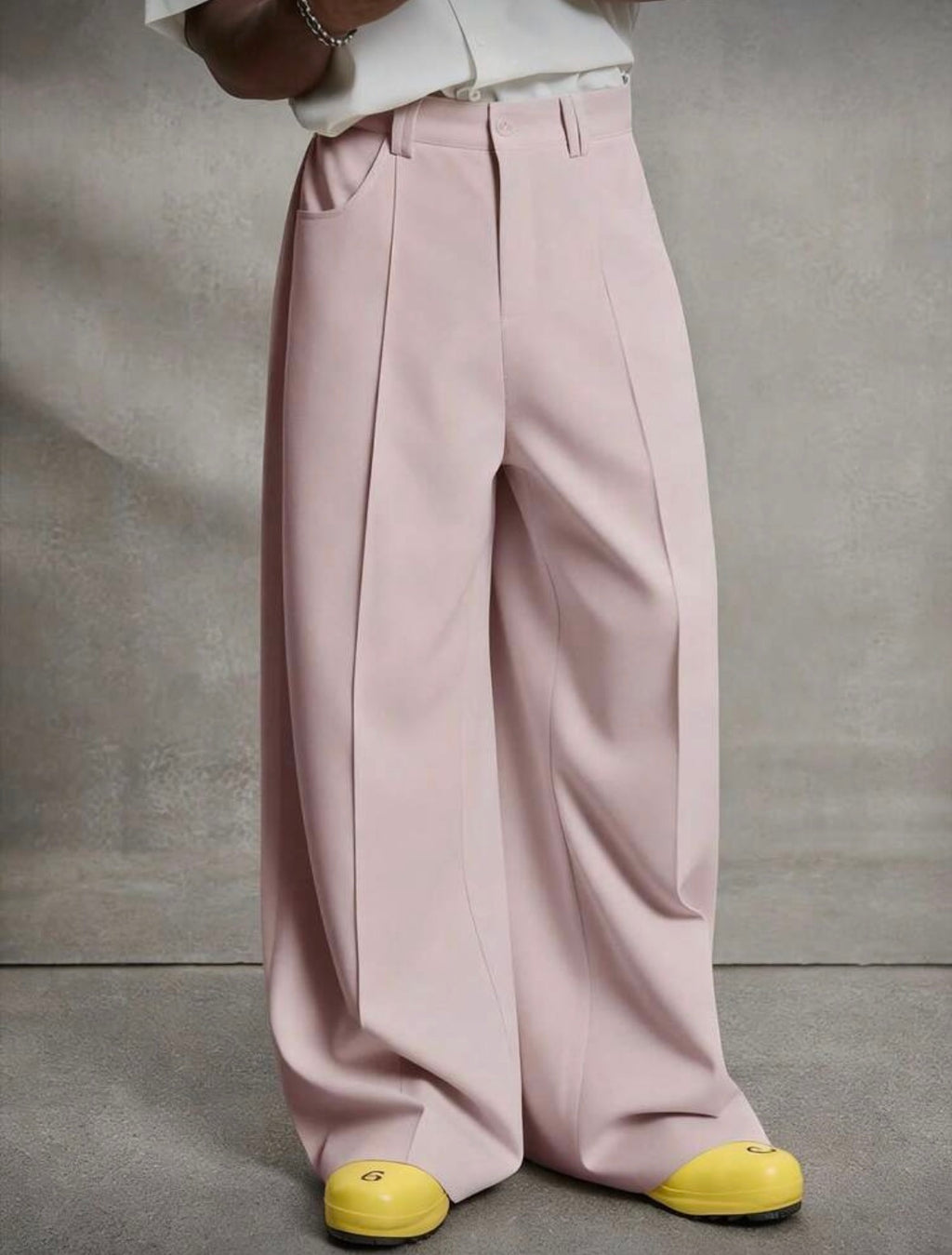 PAVTROS Men's Casual Solid Color Slant Pocket Loose Straight Leg Pants