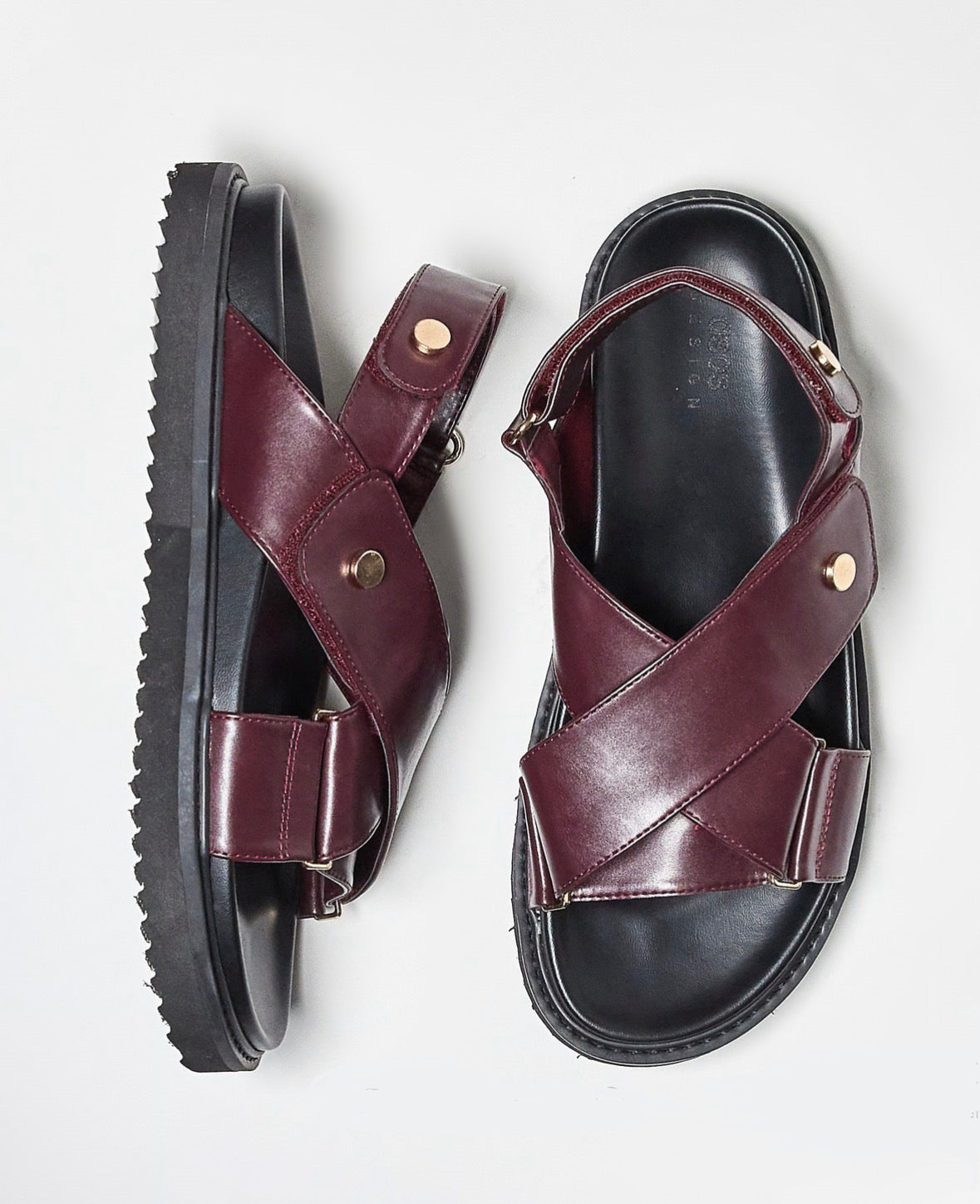 Sandales effet croco - bordeaux homme