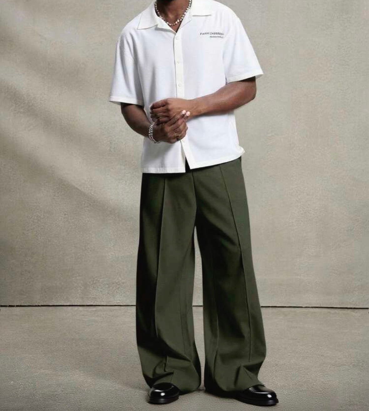 PAVTROS Men's Casual Solid Color Slant Pocket Loose Straight Leg Pants