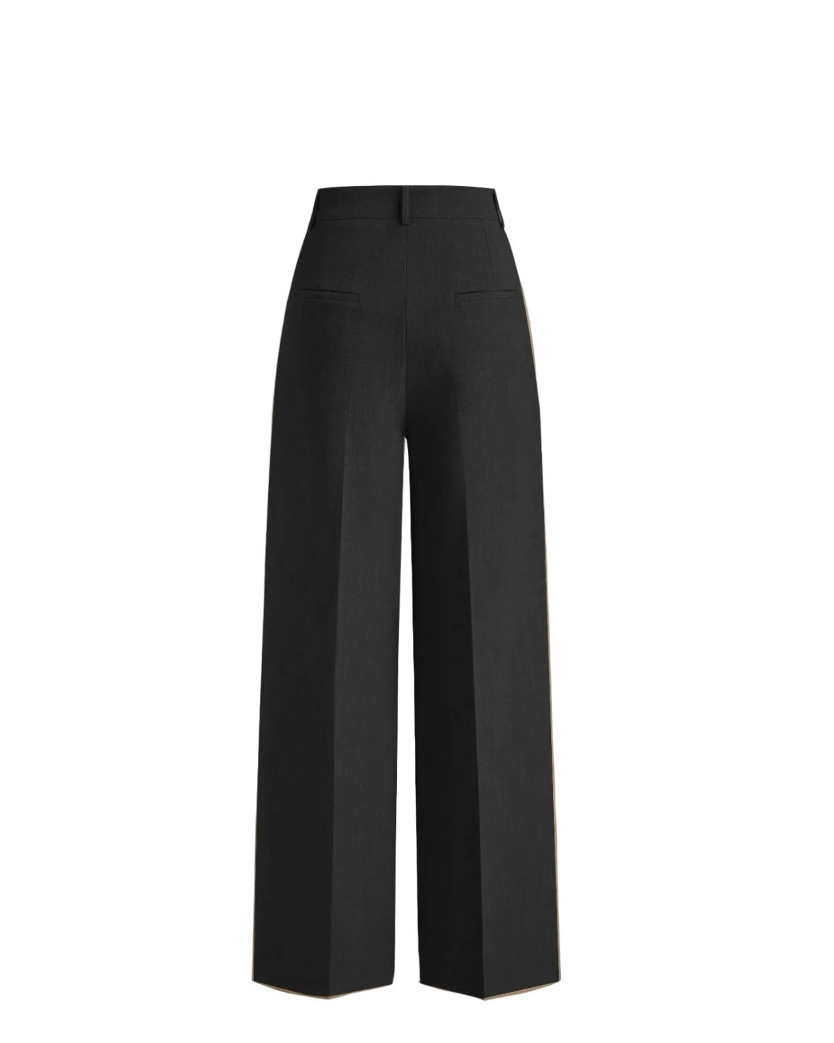 Mid Rise Pleated Wide Leg Trousers