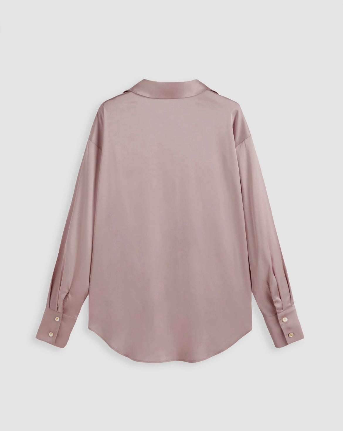 Satin Collar Solid Button Long Sleeve Shirt