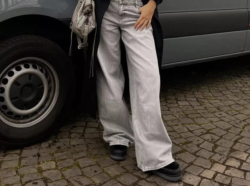 Jeans Wide Leg Taille Basse