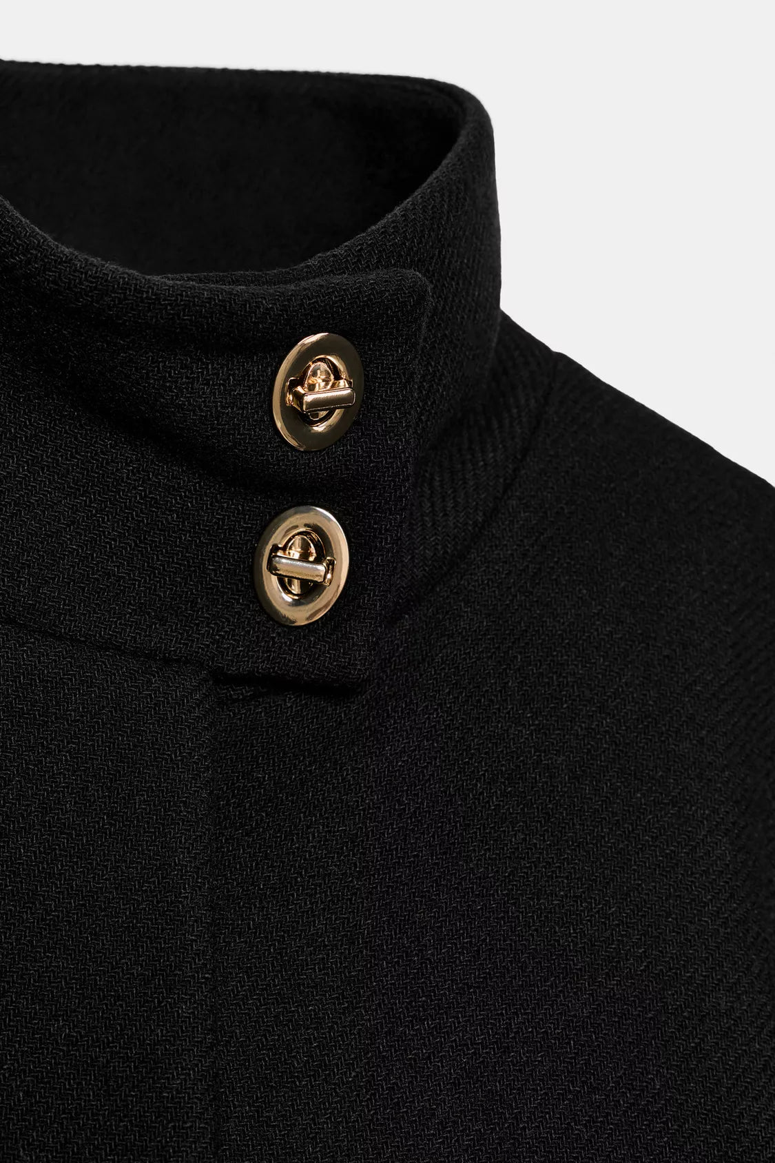 Short Coat Cape Belt With Wool